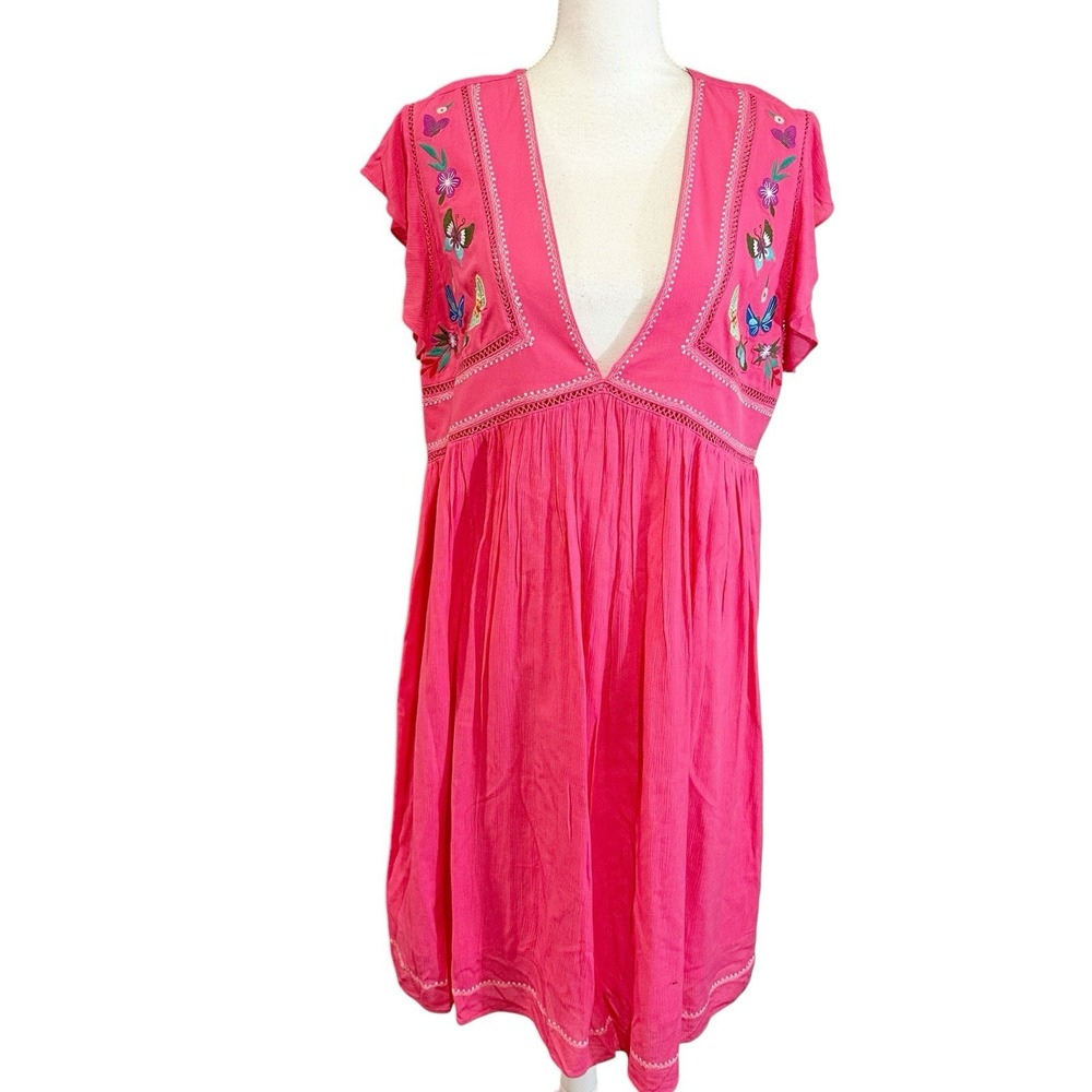 Johnny Was Womens Mariposa Dressâ Size Large Butterfly Embroidered Beach Cruise
